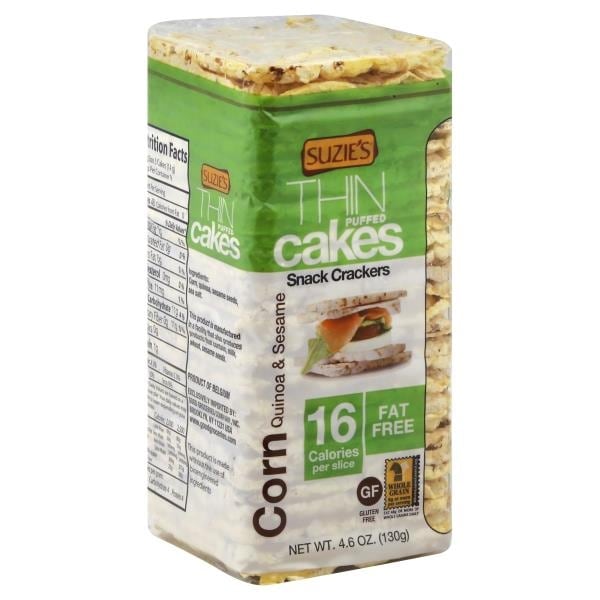 Suzie's Whole Grain Thin Cakes - Corn, Quinoa and Sesame - Case of 12 - 4.6 oz.