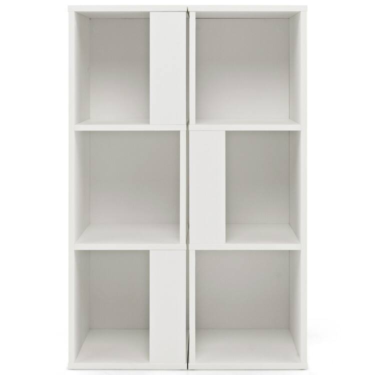 3-Tier 6 Cube Freestanding Bookcase with Anti-toppling Device - 13" x 13" x 39.5" (L x W x H) - White