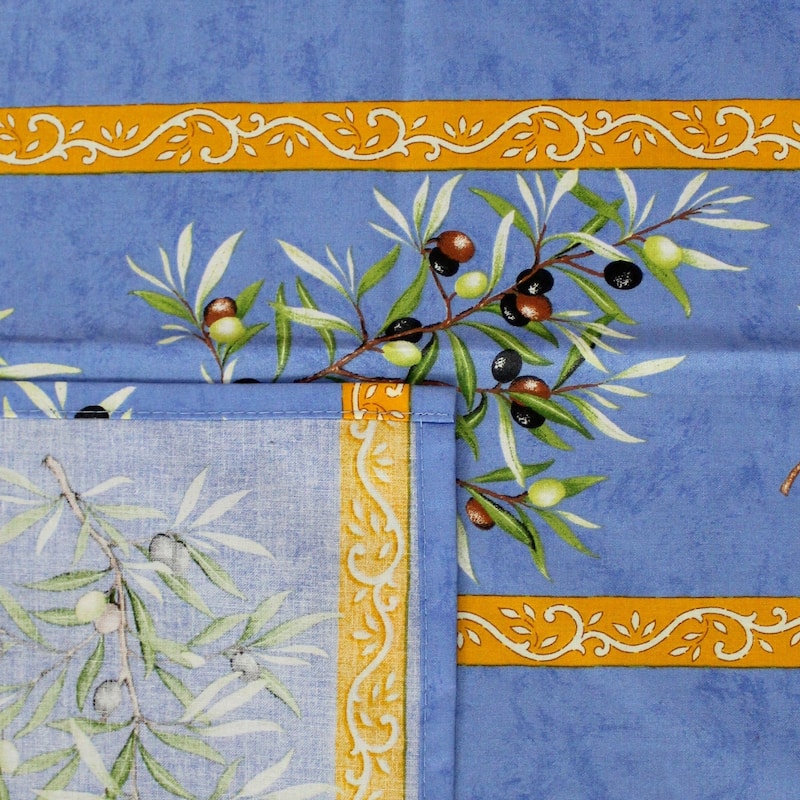 Wipeable Spill Resistant Provencal Cotton Cannes Collection Tablecloth
