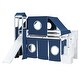 preview thumbnail 5 of 16, Twin Loft Bed with Play Tent, Tower & Castle Design, Solid Wood Frame