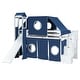preview thumbnail 25 of 34, Twin Size Loft Bed with Storage Stairs, Tent & Tower, Solid Wood Castle-Inspired Kids Loft Bed Frame with Slide, Fence & Window
