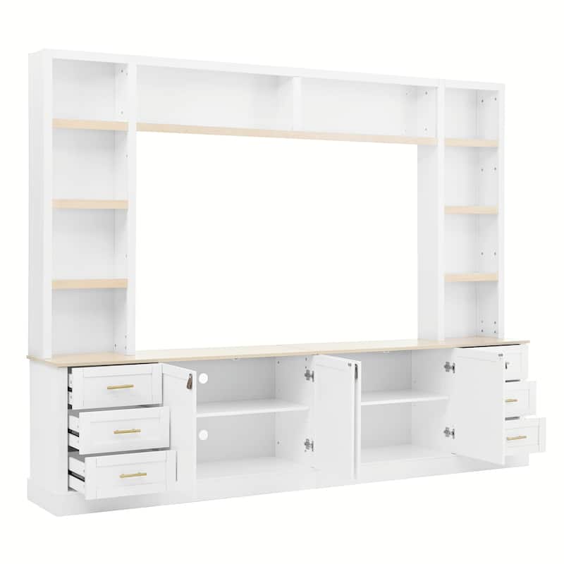 Entertainment Center Wall Unit with Bookshelves