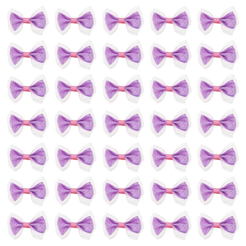 100Pcs 2.2" Mini Bow Tie Satin Ribbon Bows Ties Double-Layered Bowknot