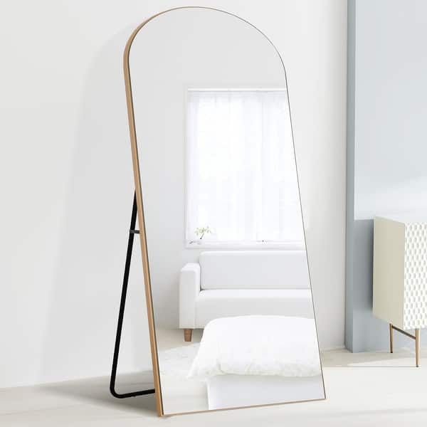 Seafuloy 22 in. W x 65 in. H Oversized Black Metal Modern Classic Full-Length Floor Standing Mirror