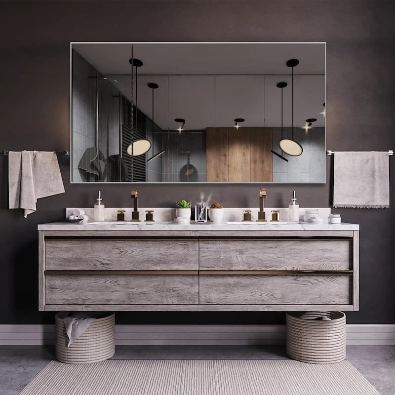 Modern Aluminum Alloy Thin Framed Full Length Floor Mirror