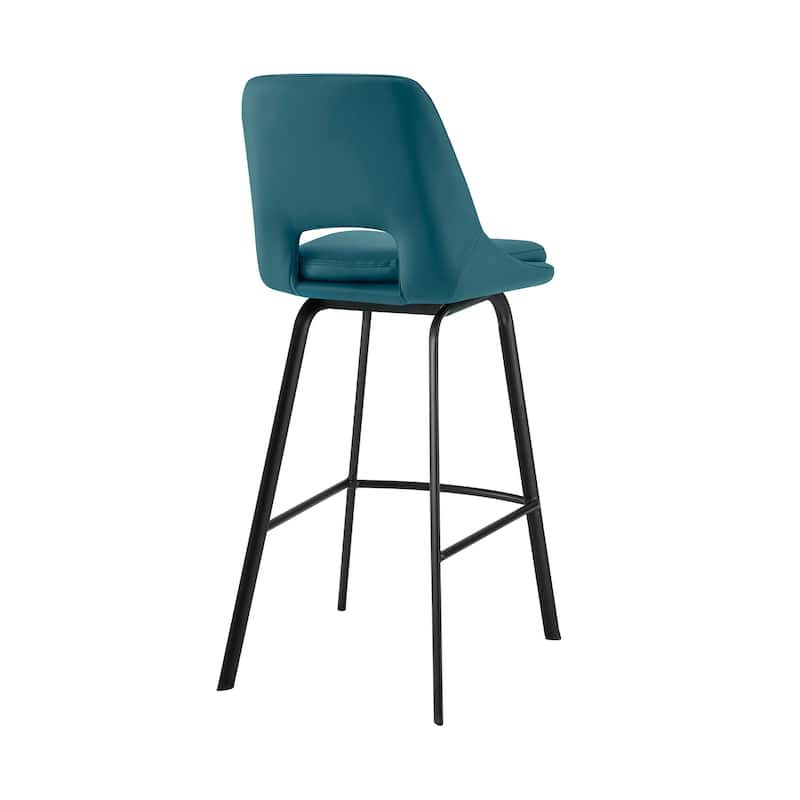 Carise Metal and Faux Leather Bar or Counter Swivel Stool