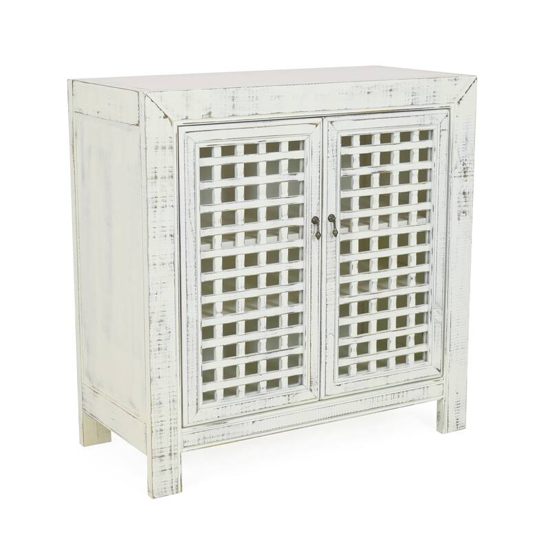 Steve Silver Raissa Distressed Finish Two-door Accent Cabinet - Heavily Distressed White