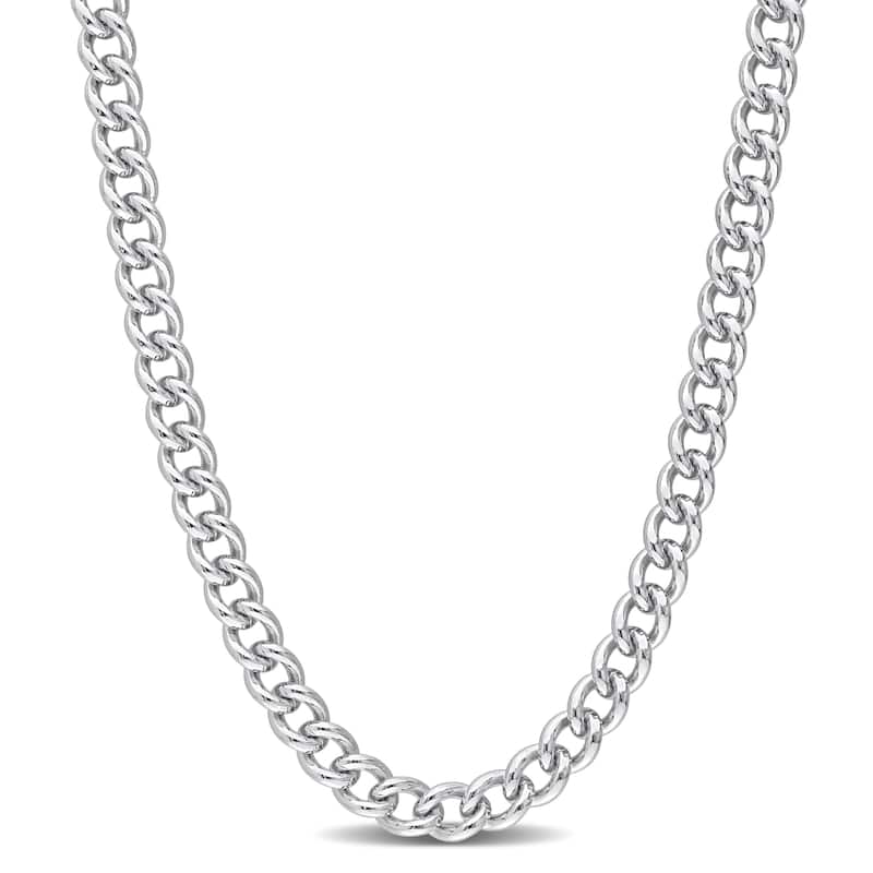 Miadora Sterling Silver Curb Link Necklace