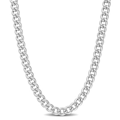 Miadora Sterling Silver Curb Link Necklace