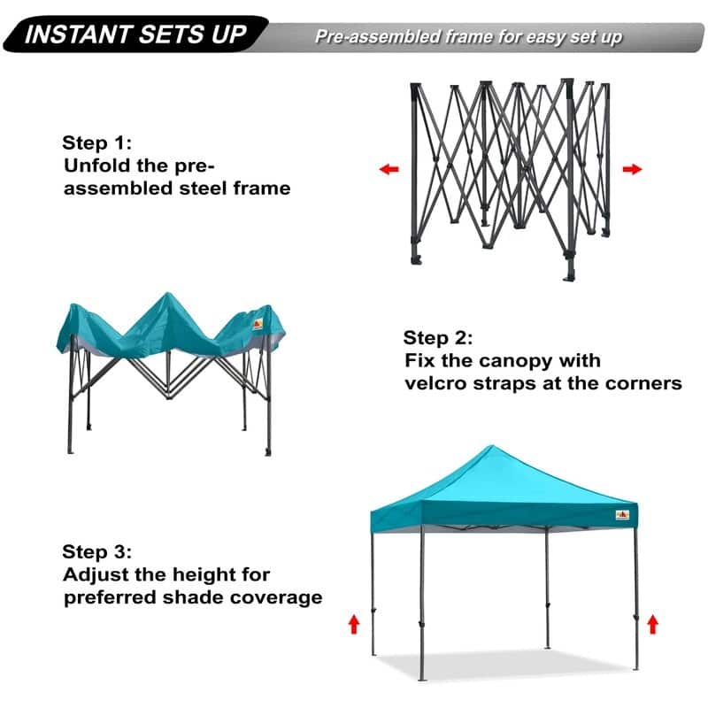ABCCANOPY Outdoor Commercial Metal Patio Pop-Up Canopy - 10ftx10ft
