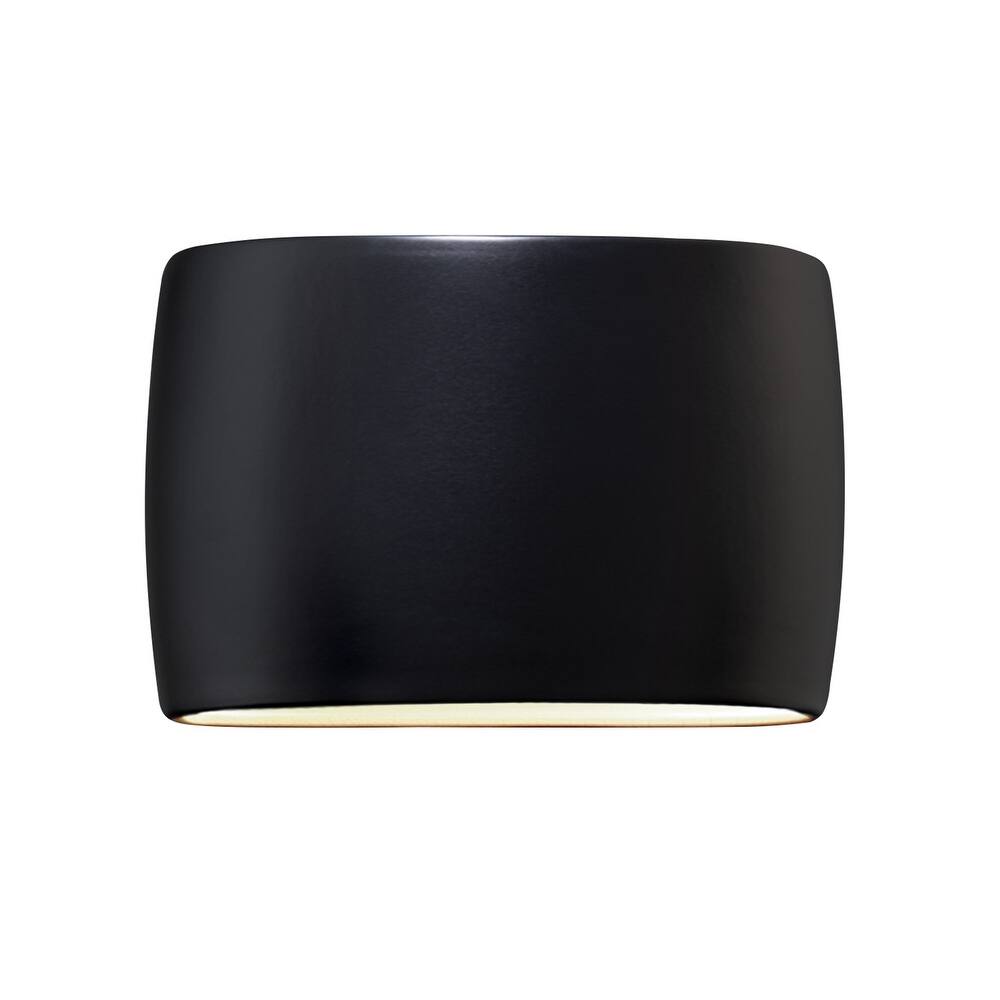 Justice Design Group Ambiance ADA Outdoor Large Ceramic Wide Oval Wall Sconce