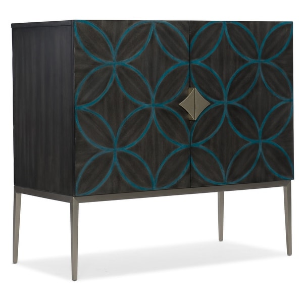 Hooker Furniture 638-85436 Robin 38" Wide 1 Shelf Walnut Wood and Metal Accent Cabinet from the Melange Collection