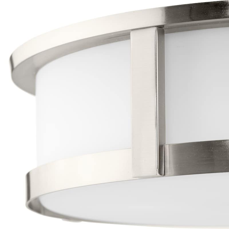 Gilliam Collection Three-Light Brushed Nickel New Traditional Flush Mount - 16.12 in x 16.12 in x 4.37 in