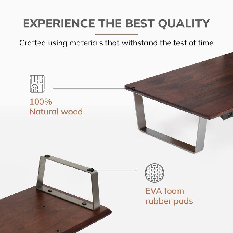 Jani Wood Monitor Stand Riser Desk - Ergonomic Design Stand, Desktop Organizer Table for Home, Office Workspace, Gaming Desk