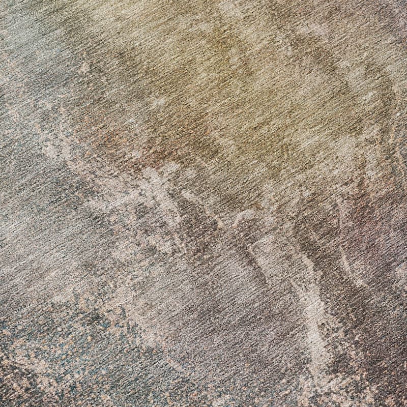 Machine Washable Indoor/ Outdoor Abstract Watercolor Chantille Rug