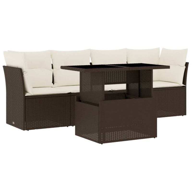 5-Piece Patio Sofa Set with Cushions