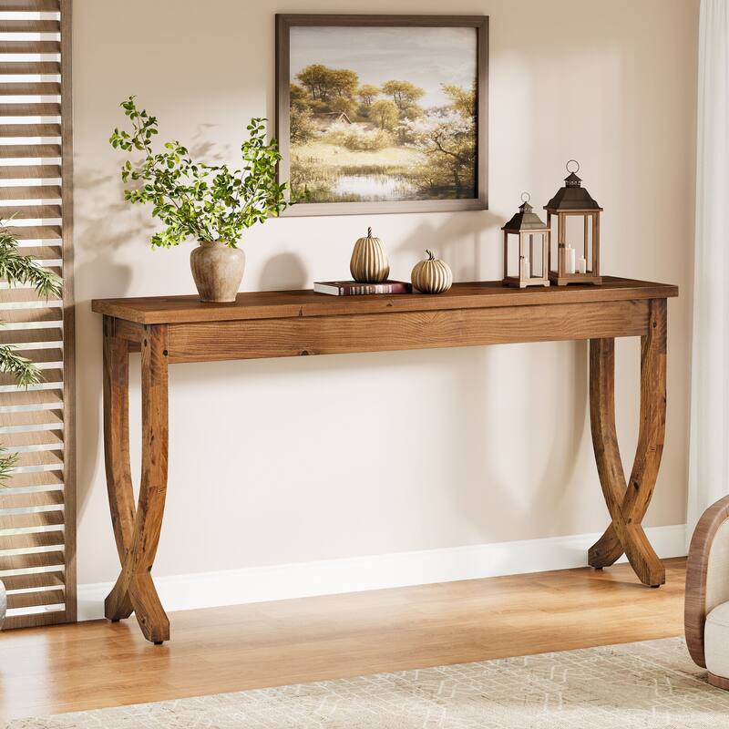 63-Inch Console Table, Farmhouse Entryway Table, Long Sofa Table