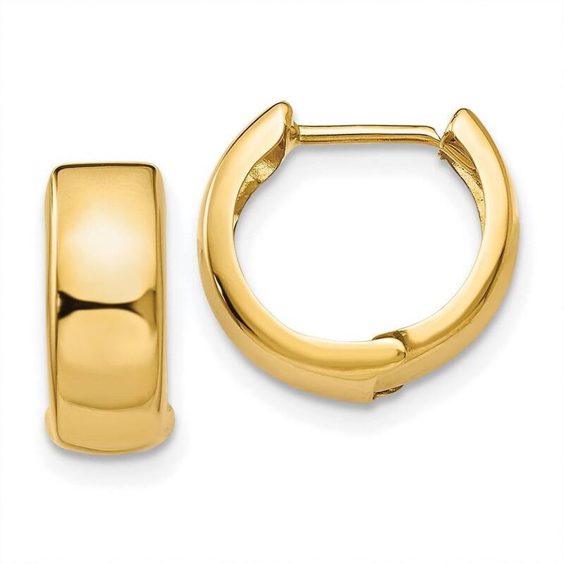 Curata 10k Hinged Hoop Earrings - 12x12mm Wide 5mm Thick