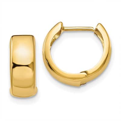 Curata 10k Hinged Hoop Earrings - 12x12mm Wide 5mm Thick