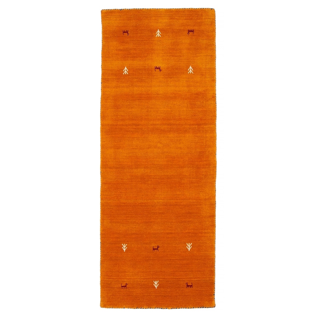 Kashkuli Gabbeh Burnt Orange Rug 2'0" x 5'9" - 2'0 x 5'9