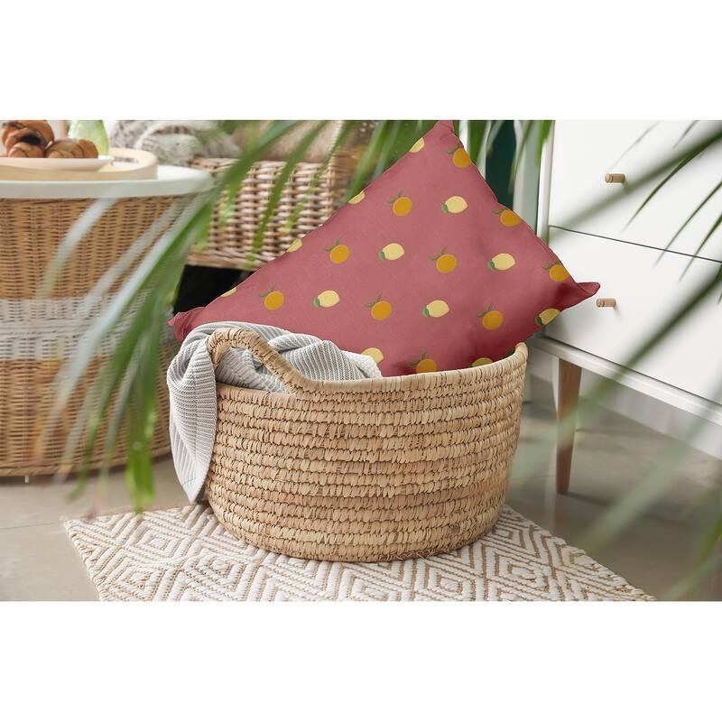 Oranges and Lemons Pattern Decorative Throw Pillow