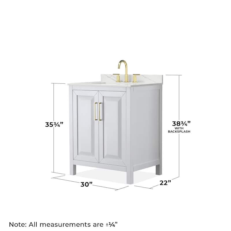 Wyndham Collection WCV252530S-QTZ-US3M24 Daria 30" Free Standing