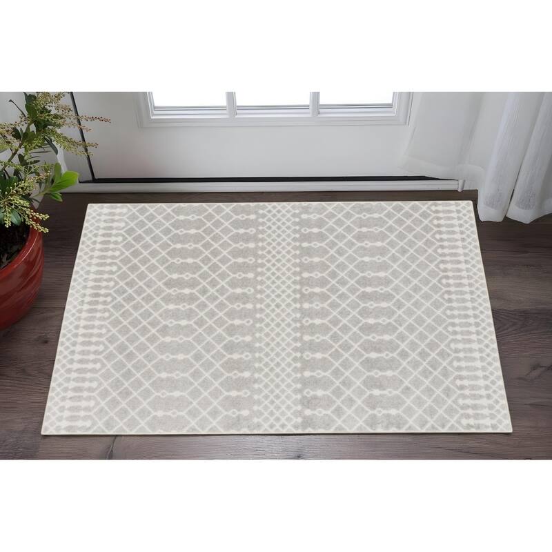 HomeRoots Moroccan Bohemian Rectangle Area Rug - 60.00 in. x 39.00 in. x 0.25 in. - 60.00 in. x 39.00 in.  x 0.25 in.