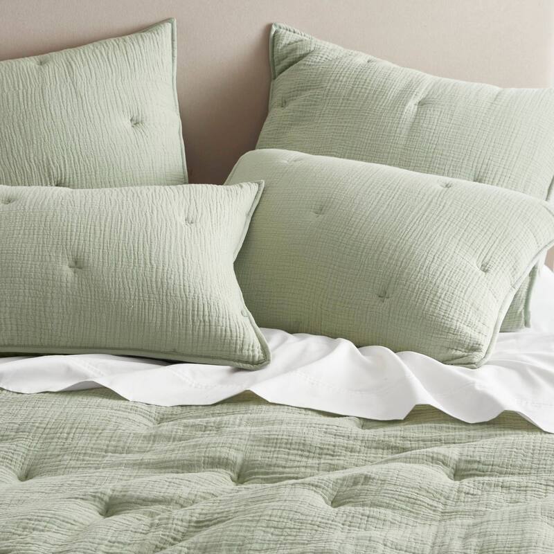 Harbor House Breeze Cotton Gauze Embroidered Quilt Set