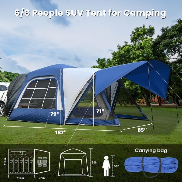 Tente Pour Vus Camping Car Tailgate Rear Tent Trunk Shelter SUV