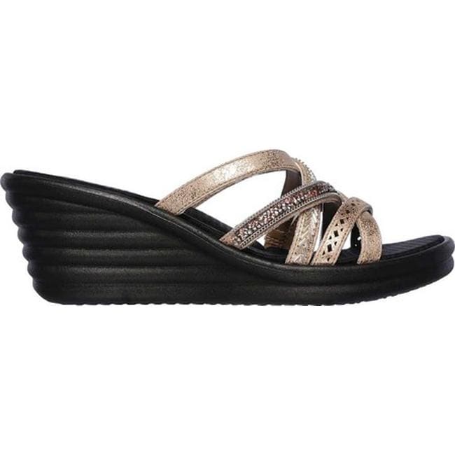 skechers sandals rose gold