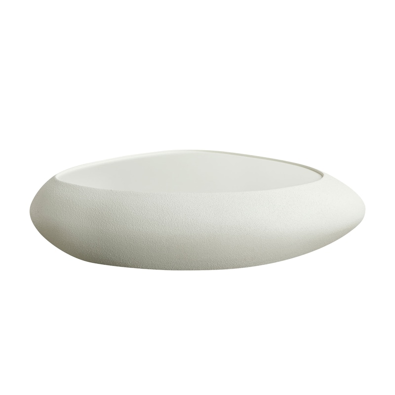 47.24" Fiberglass Oval Faux Matte Rocks Coffee Table