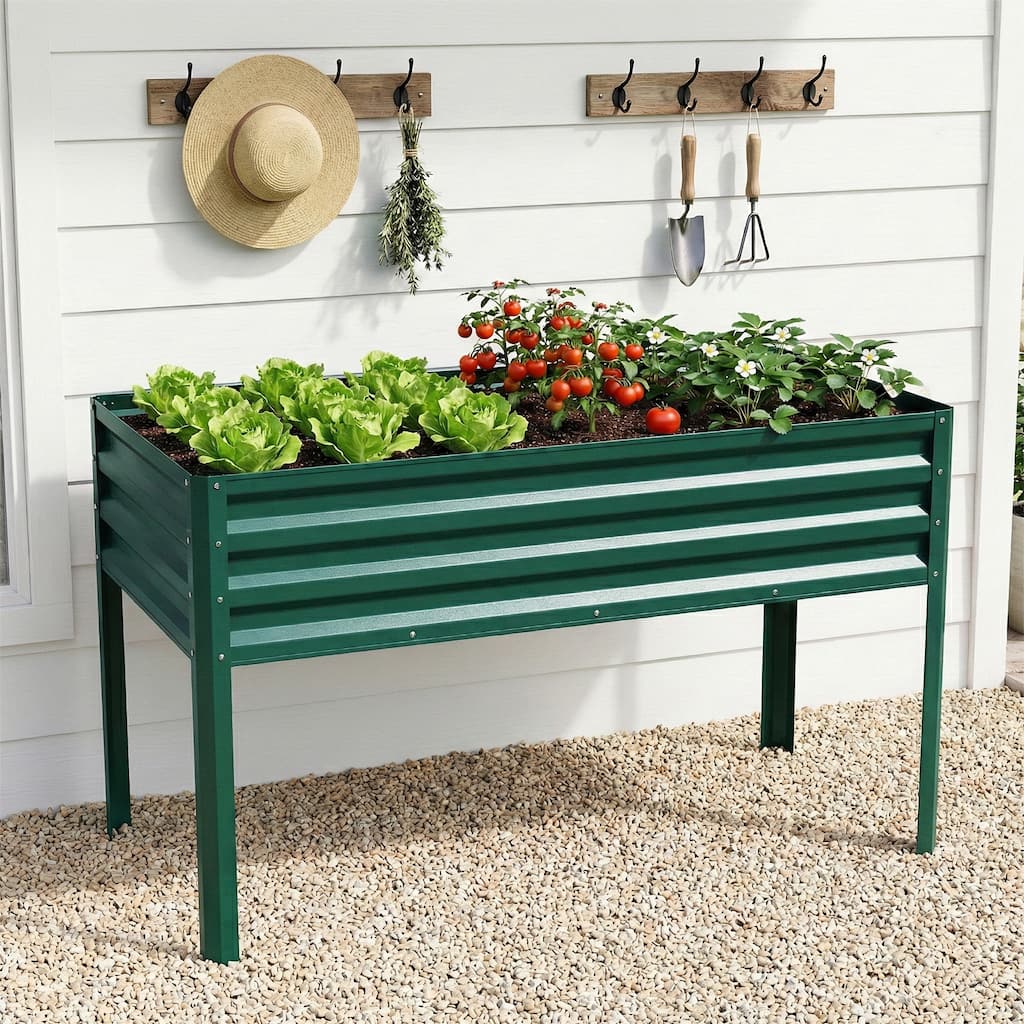 Pocassy Raised Garden Bed Outdoor Planter Box Metal Garden Bed Kit.