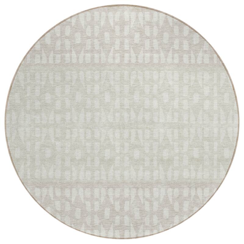 Machine Washable Indoor/ Outdoor Stripe Geo Chantille Rug