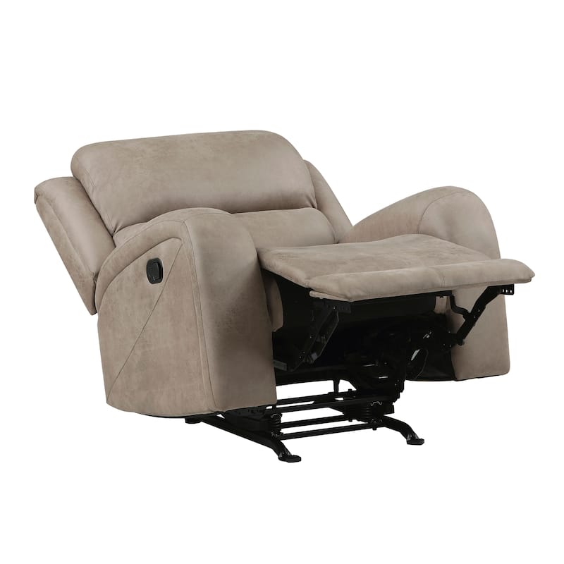 Mabel Polished Microfiber Manual Double Reclining Loveseat