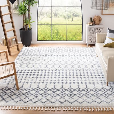 SAFAVIEH Berber Fringe Shag Louetta Trellis Rug