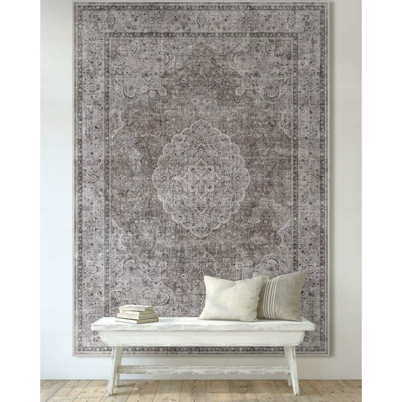 Well Woven Asha Odette Persian Oriental Vintage Area Rug - 9' 10" x 13' - Gray - Rectangle