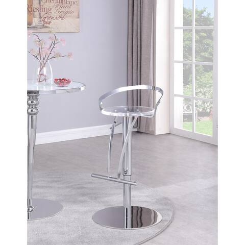 Somette Adjustable Stool with Acrylic Seat and Chrome Finish