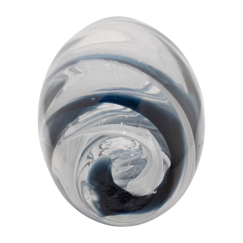 Sagebrook Home Coastal Blue Glass Swirl Vase