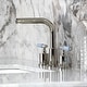 preview thumbnail 27 of 34, Kingston Brass Synchronous Two-Handle 3-Hole Deck Mount Widespread Bathroom Faucet with Brass Pop-Up Drain