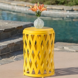 Selen Outdoor Modern 14 Inch Iron Side Table by Christopher Knight Home