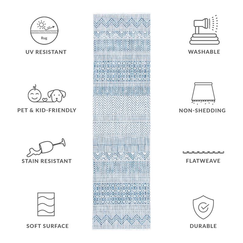 SAFAVIEH Courtyard Rozenn Indoor/ Outdoor Waterproof Patio Backyard Rug