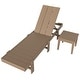 preview thumbnail 3 of 113, Shoreside Modern Poly Eco-Friendly All Weather Reclining Chaise Lounge With Wheels and Side Table (2-Piece Set)
