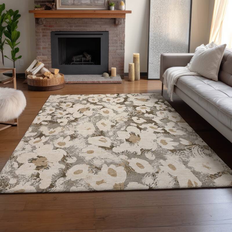 Premium Washable Super Soft Contemporary Floral Mayfield Rug