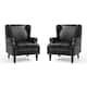Upholstered Nailhead Trim Armchair Wingback Accent Chairs Set of 2
