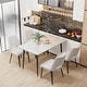 preview thumbnail 5 of 16, 6 Seater Kitchen Dining Table Modern Marble Tabletop Rectangular with Tapered Metal Legs