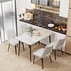 preview thumbnail 3 of 11, UNHO Modern Dining Table with Slate Stone Top and Metal Legs Rectangle - 47.2x27.5x30 inch