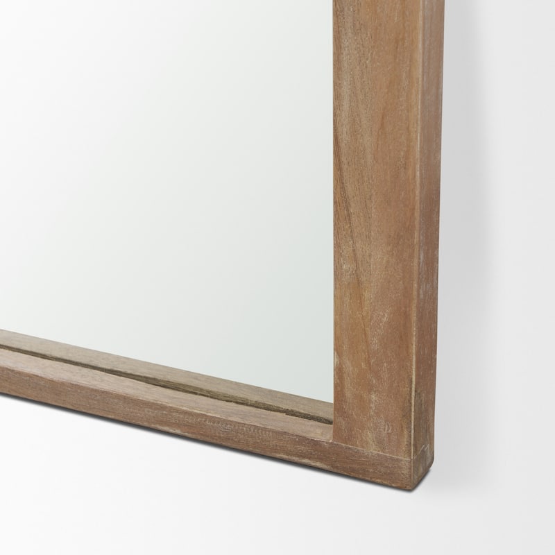 Celeste Dark Brown Wood Arched Floor Mirror
