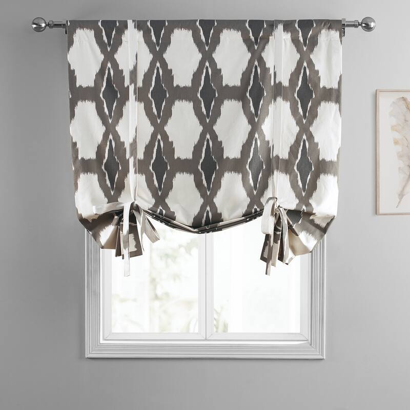 Exclusive Fabrics Sorong Printed Cotton Tie-Up Window Shade - 46 X 63