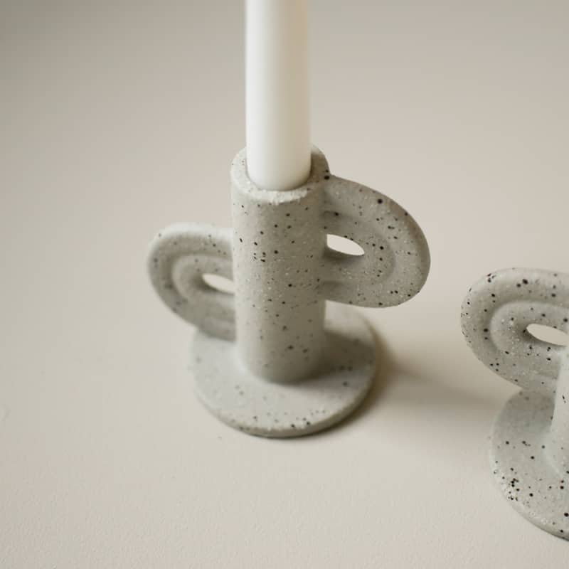 Swirl Slide Ceramic Candle Holder - 4.5"