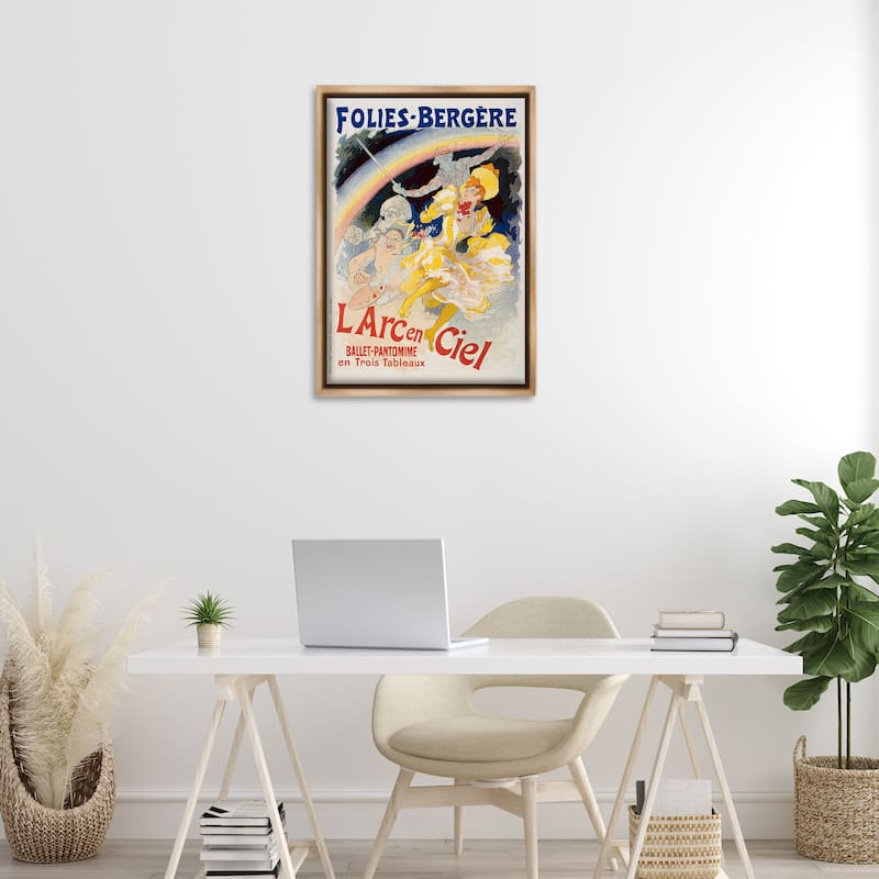 Stupell Vintage Ballet Entertainment Ad Framed Floater Canvas Wall Art Design By Marcus Jules